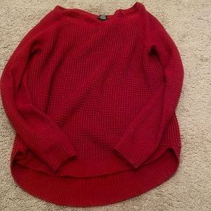 2 Off the shoulder soft sweater hot red and turquoise blue